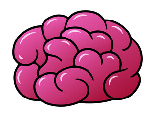 Brain cartoon illustration isolated on white background