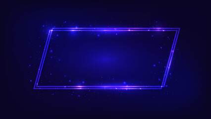 Obraz premium Neon double quadrangle frame