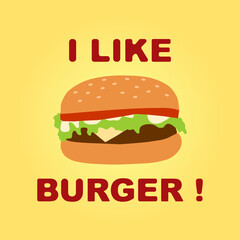hamburger concept. Fast food banner flat style. Vector 10 eps