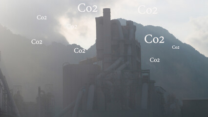 Industrial plants emit PM2.5 and co2 dust, the air is polluted.