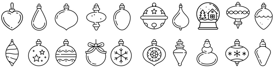 Christmas ball icon vector set. christmas toy illustration sign collection. new Year symbol.