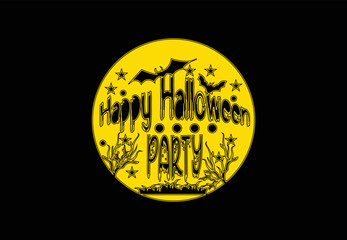 Happy Halloween logo, banner, t shirt design template