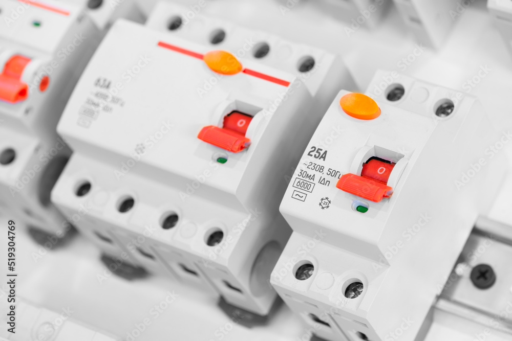 Poster automatic overload protection devices in the power supply network. circuit breakers or fuses are an 