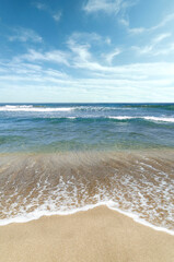 Wide angle photo of Patara beach in Antalya.