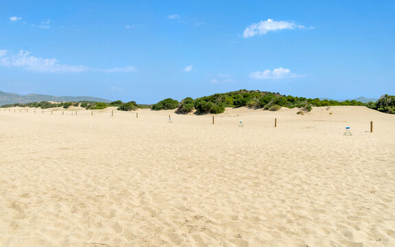 Wide angle photo of Patara beach in Antalya.