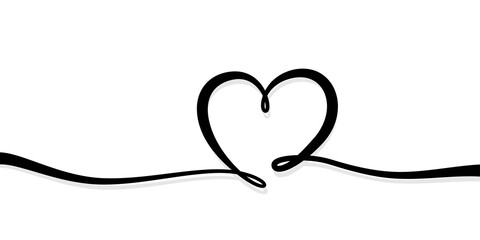 Line heart shape on white illustration