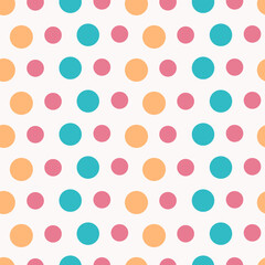 Circle seamless pattern colorfull style different size for decoration, poster, party, birthday, greeting card, web, decoration, textile, christmas wallpaper. Vector Illustration