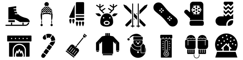 Winter vector icon set. snow illustration sign collection. cold symbol.