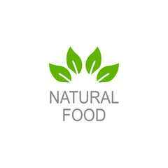 Natural Food design Badge isolated On White