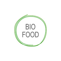 Bio Food Simple Label isolated On White