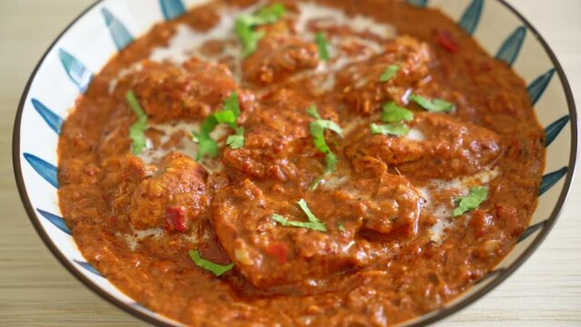 chicken tikka masala spicy curry meat food - Indian food style