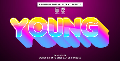 editable text effect young