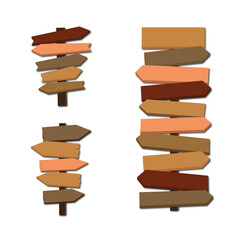 wooden board illustration design, notice board, 3d wooden signboard