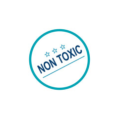 NON TOXIC BLUE DESIGN LABEL ISOLATED ON WHITE