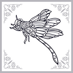 Dragonfly zentangle arts isolated on white background