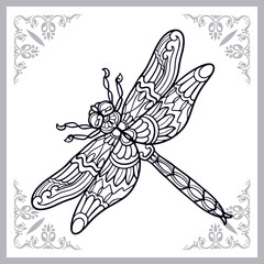 Dragonfly zentangle arts isolated on white background