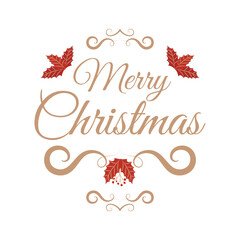 Merry Christmas vector lettering. A postcard with a winter holiday with calligraphy. design element. Winter card with calligraphy