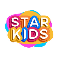 Vector ster kids logo cartoon colorful style for children school, kids play, game zone, shop, baby club, clothes, play room, toys shop, cafe, banner, education club, kid store, firm. 10 eps © Chikichirony