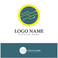 Circuit electronic Logo Template vector design illustration