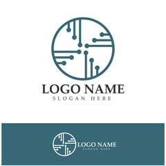 Circuit electronic Logo Template vector design illustration