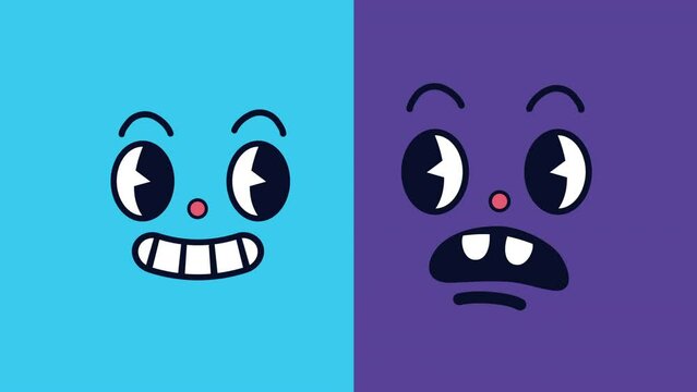 faces kawaii comic characters animation