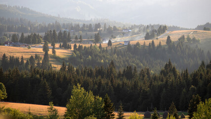 Carpathian Mountains in the sunset, Piatra Fantanele , Romania