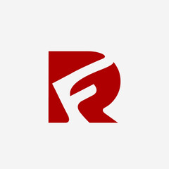 RF monogram logo.Letter r, letter f typographic icon.Lettering sign isolated on light fund.Alphabet initials.Modern design, geometric, corporate, minimalist, web, tech style characters.