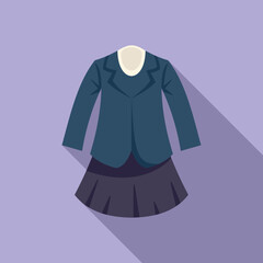 Jacket dress icon flat vector. School uniform