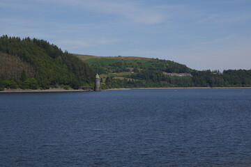 the tower in the middle of lake Vyrnwy in wales