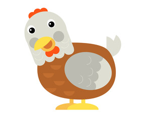 Cartoon happy farm ranch animal chicken illustration