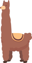 Brown lama icon cartoon vector. Cute animal. Baby character
