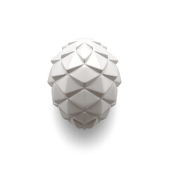 Realistic white glass pine cone Xmas spruce bauble 3d design for winter holiday decoration vector