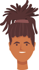 Afro hairstyle icon cartoon vector. African hair. Rasta style