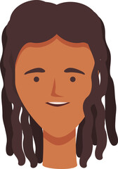 Dreadlock icon cartoon vector. African hair. Curly style