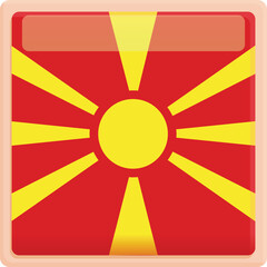 Macedonia square icon cartoon vector. Country map. Eu freedom