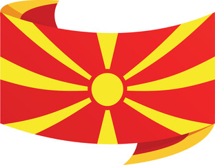 Discovery flag icon cartoon vector. North macedonia. Official country