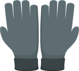 Grey sport gloves icon cartoon vector. Keeper hand. Safety protection