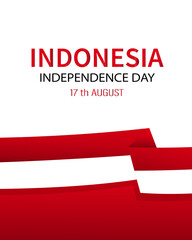 Indonesian independence day vertical poster template. Vector illustration