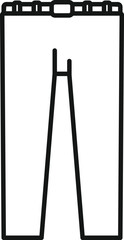 Jeans pants icon outline vector. School uniform