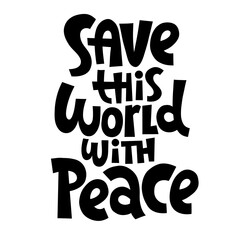 Peace vector lettering