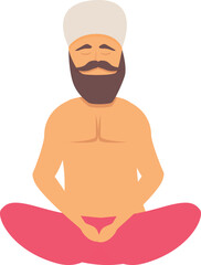 Happy yogi man icon cartoon vector. Indian pose. Male calm