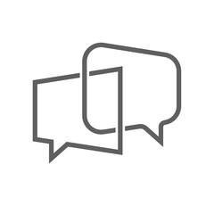 Naklejka premium Discussion graphic symbol. Speech bubbles sign isolated on white background. Clouds of dialog. Vector illustration