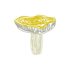 Russula mushroom. Hand drawn vector illustration. Pen or marker doodle sketch