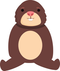Tired mole icon cartoon vector. Funny animal. Happy forest
