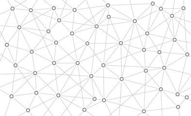Technology network connected dots and lines background template. Blockchain linked global digital database graphic vector.