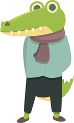 Funny alligator icon cartoon vector. Jungle animal. Gator baby