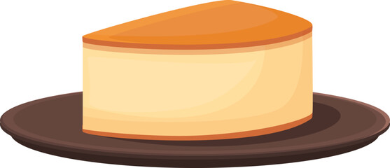 Cheesecake icon cartoon vector. Food dish. Fruit plate