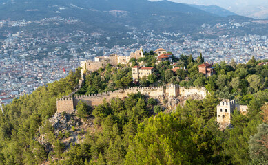 Obraz premium Close up photo of Alanya castle in Alanya, Antalya, Turkey.