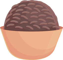 Ice cream ball icon cartoon vector. Brazilian dish. Rice plate