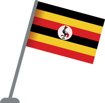 Uganda Desktop Flag Icon Cartoon Vector. Stand Heroes. Independence Day